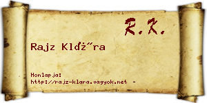 Rajz Klára névjegykártya