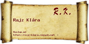 Rajz Klára névjegykártya